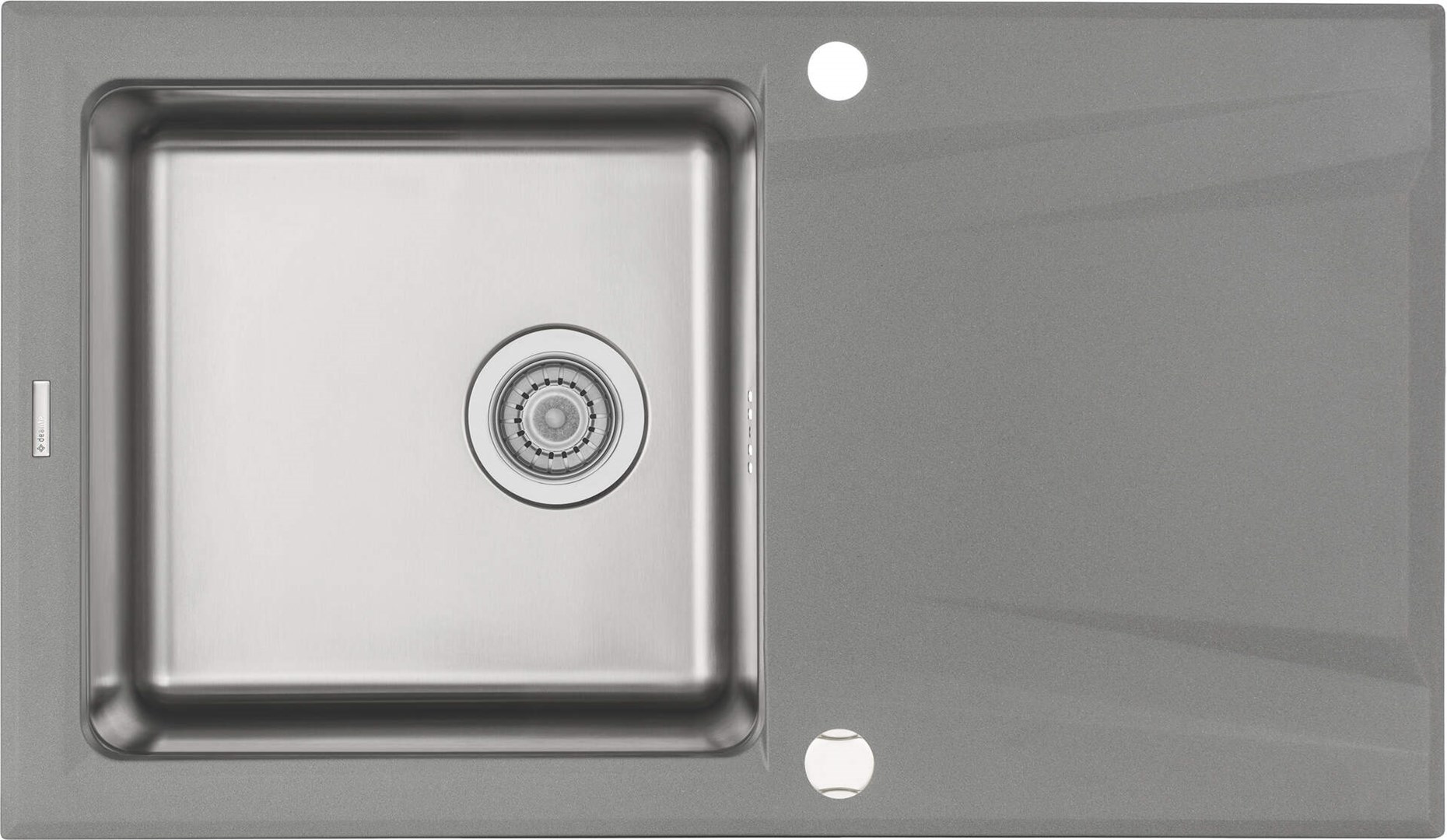 Deante 1-bowl granite-steel sink with drainer