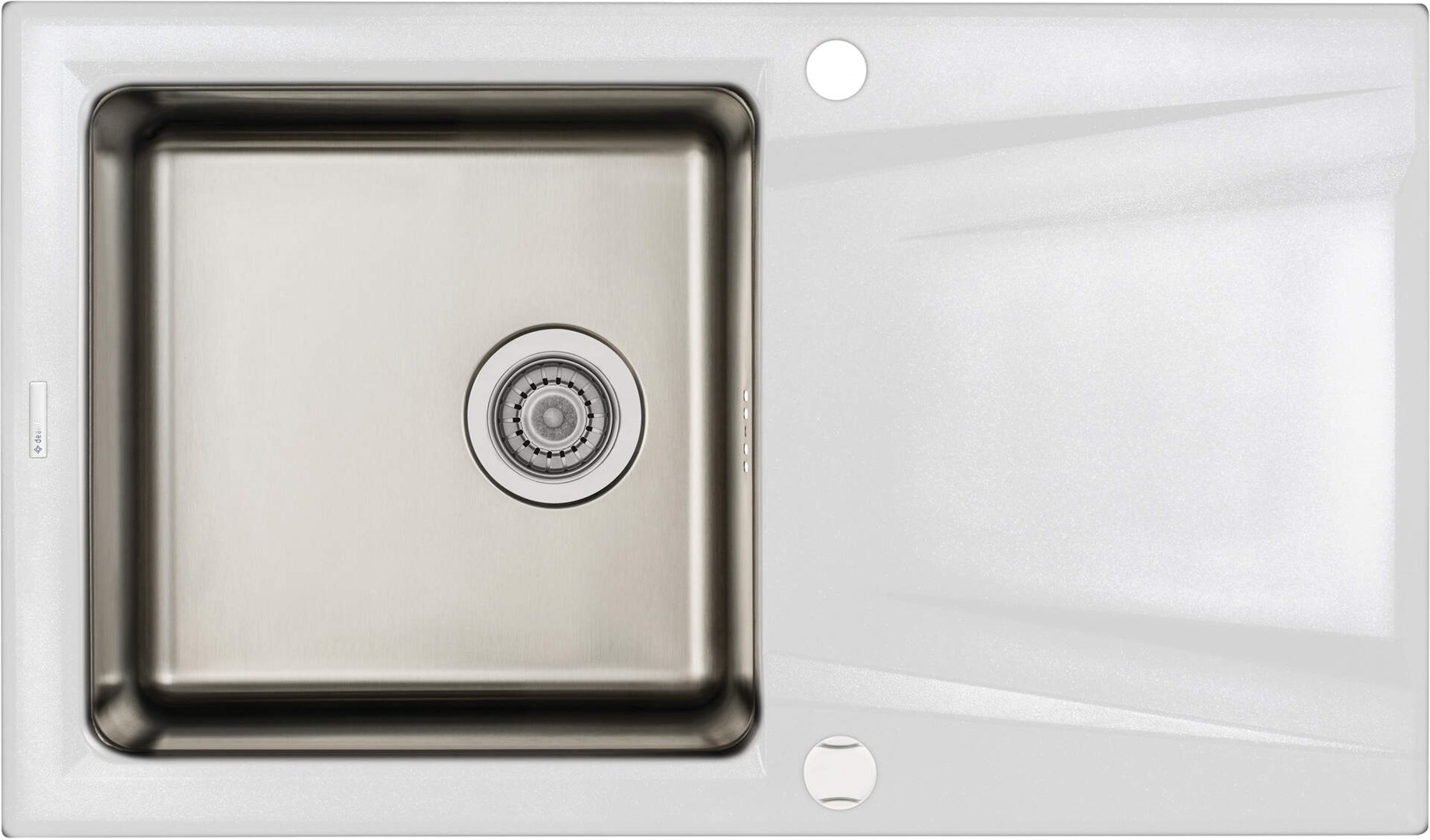 Deante 1-bowl granite-steel sink with drainer