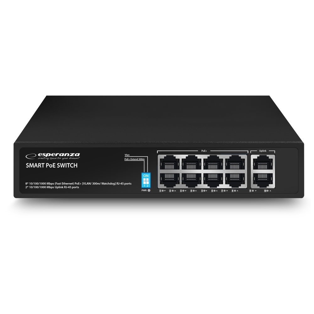 Esperanza  10-port POE switch 10/100/1000 120W