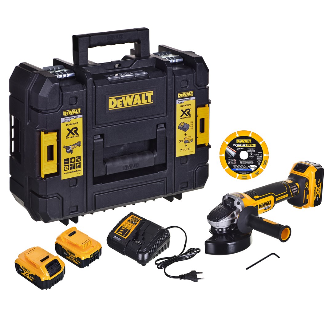 DeWalt 18V DCG405P3 angle grinder |