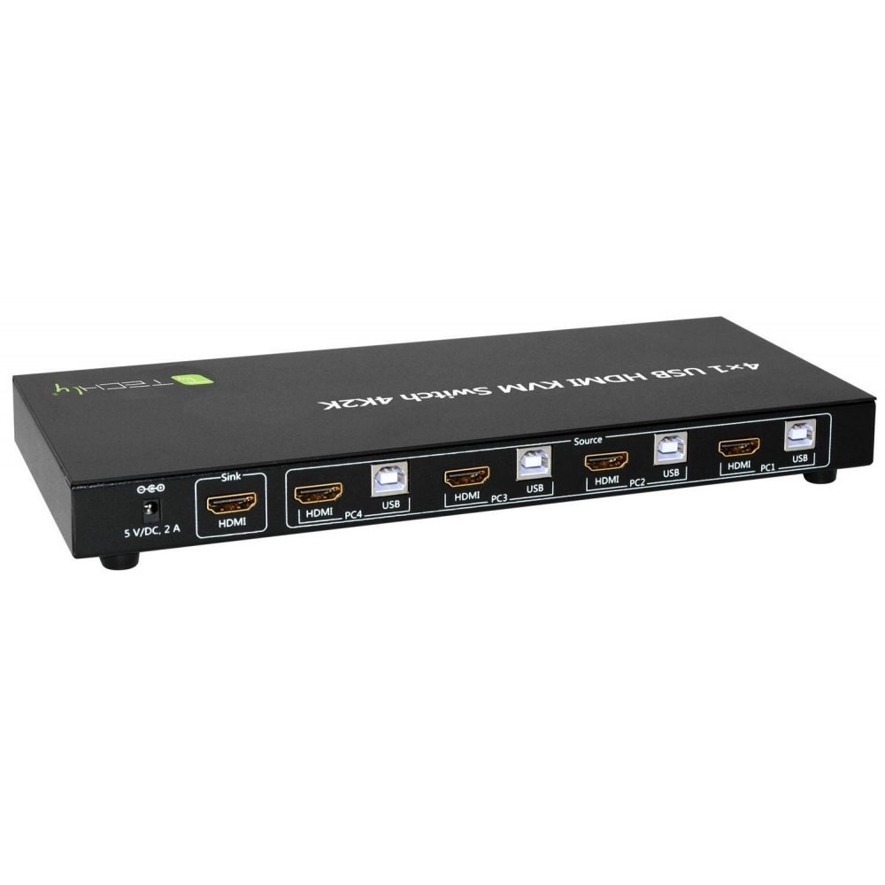 Techly  4-port HDMI/USB KVM switch 4x1