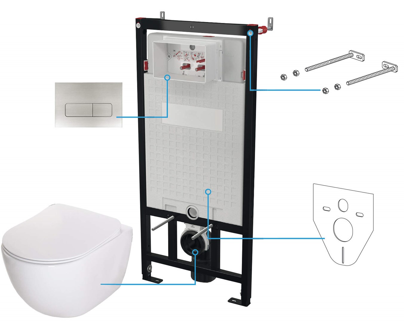 Deante 6-in-1 concealed toilet set |