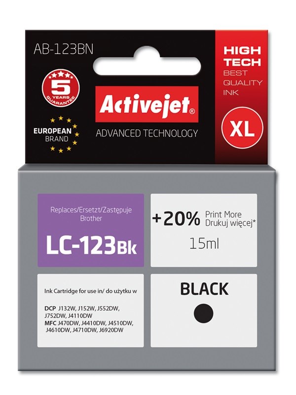 Activejet  AB-123BN ink (replacement for Brother