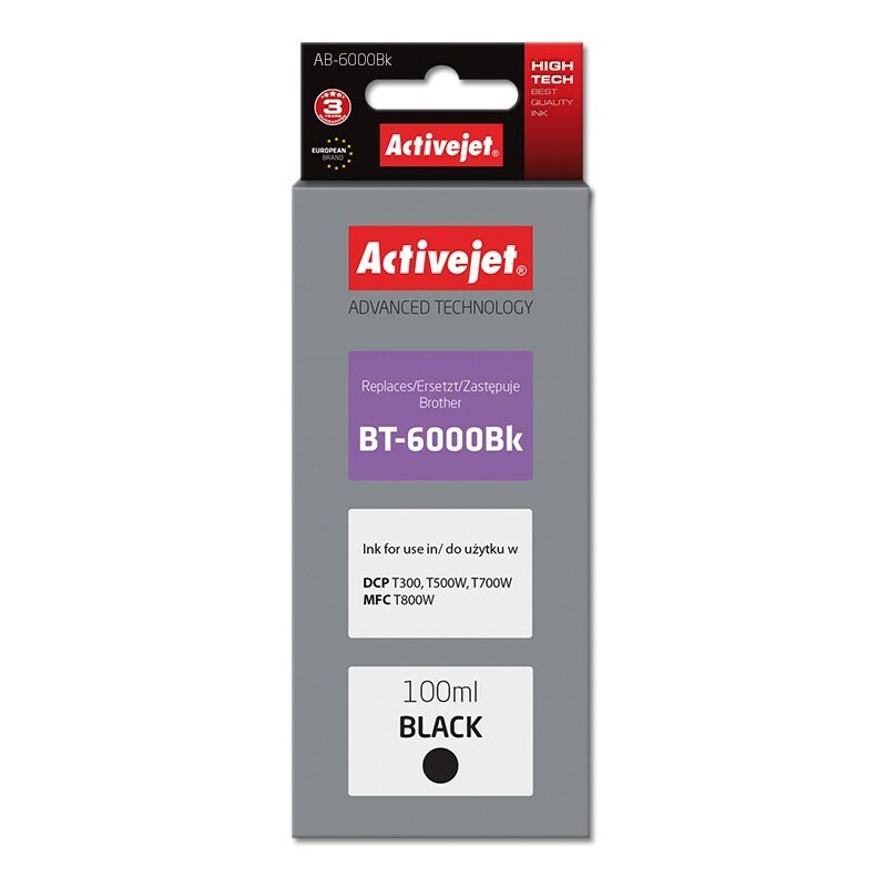 Activejet  AB-6000Bk Ink Bottle (Replacement Brother