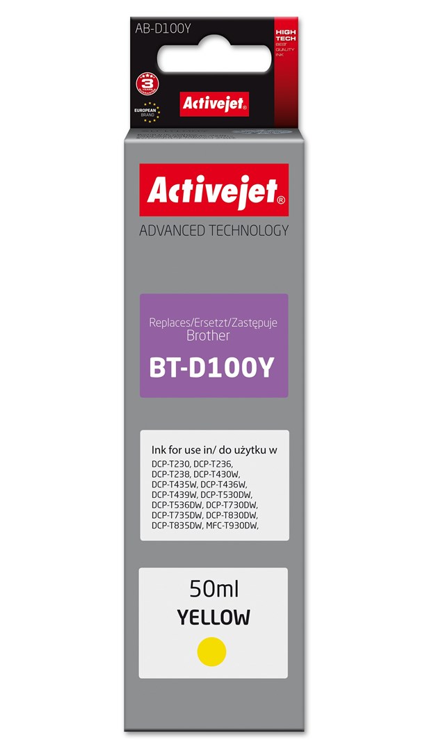Activejet  AB-D100Y Ink cartridge for Brother