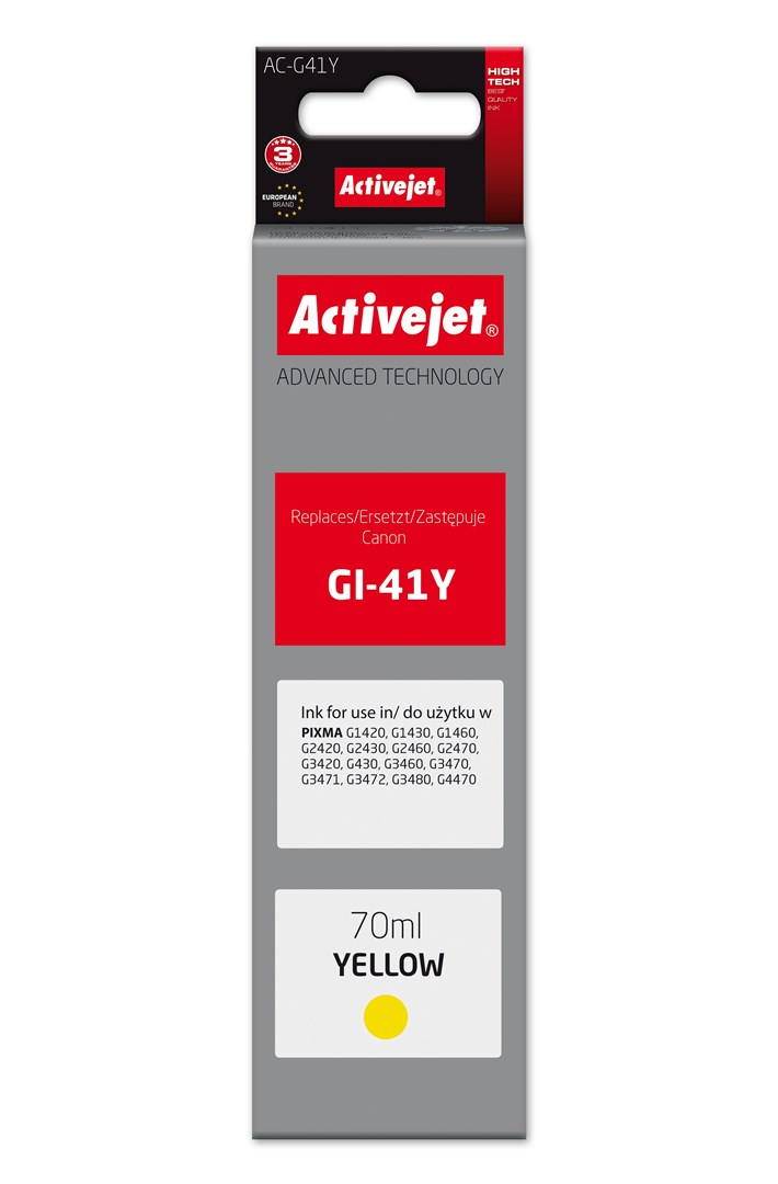 Activejet  AC-G41Y Ink Bottle (Replacement for
