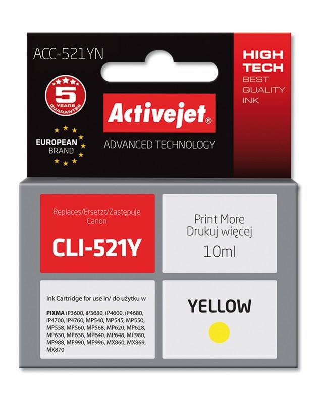 Activejet  ACC-521YN Ink (replacement for Canon