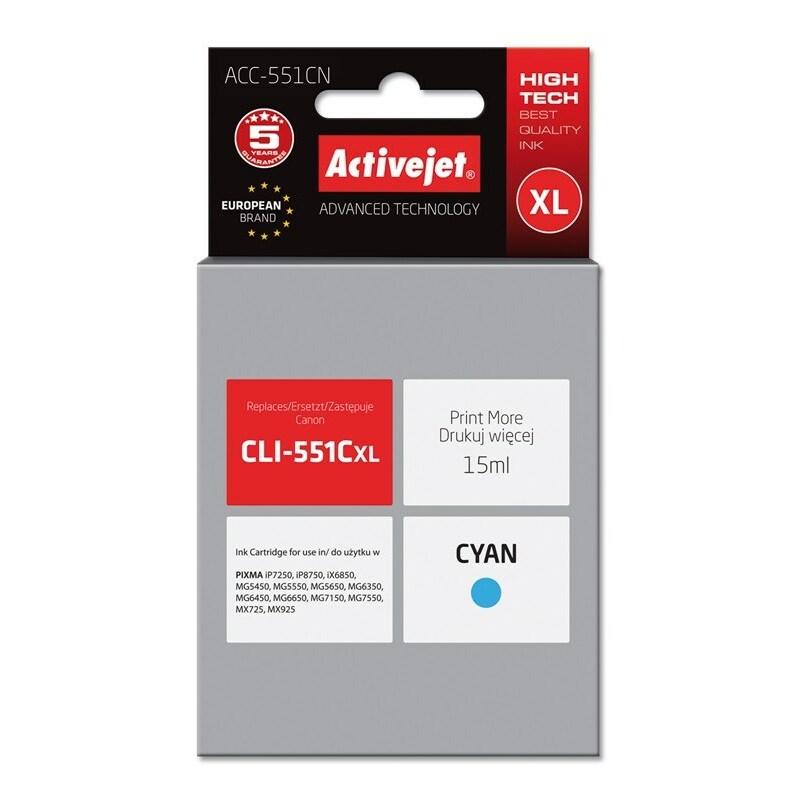Activejet  ACC-551CN Ink cartridge (replacement for