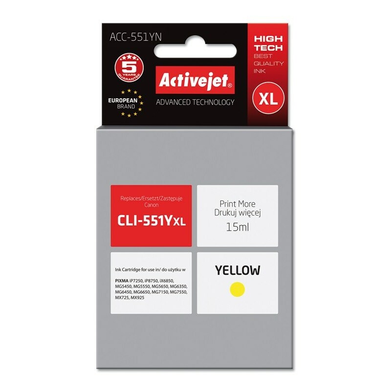 Activejet  ACC-551YN Ink cartridge (replacement for