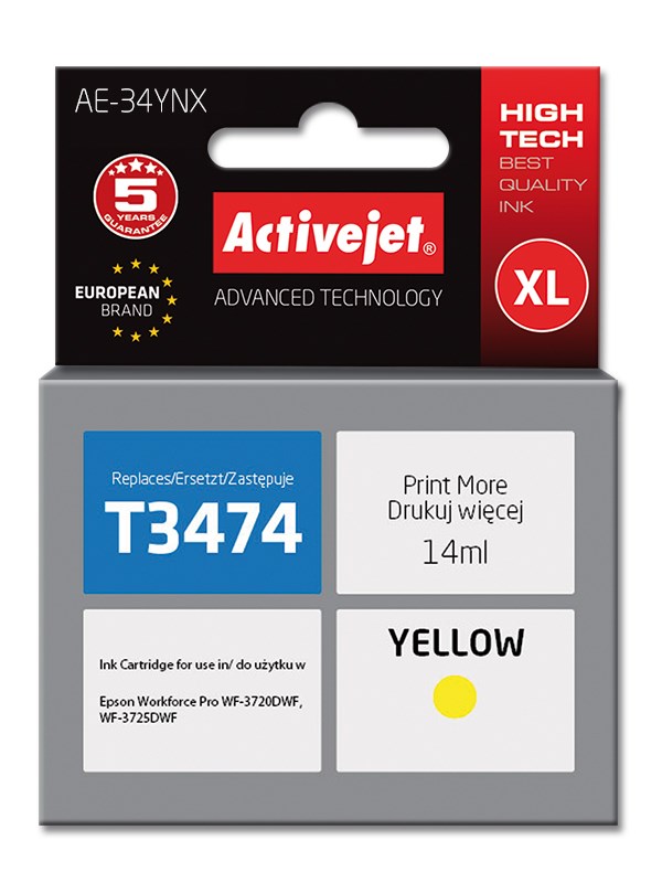 Activejet  AE-34YNX Ink Cartridge (replacement for