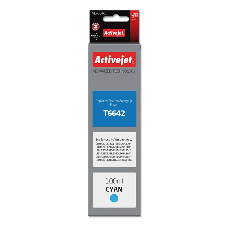 Activejet  AE-664C Ink Bottle (Replacement, Epson
