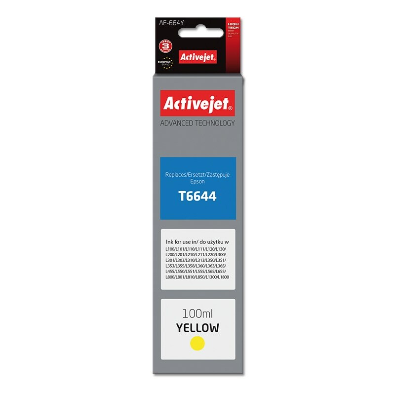 Activejet  AE-664Y Ink Bottle (Replacement Epson