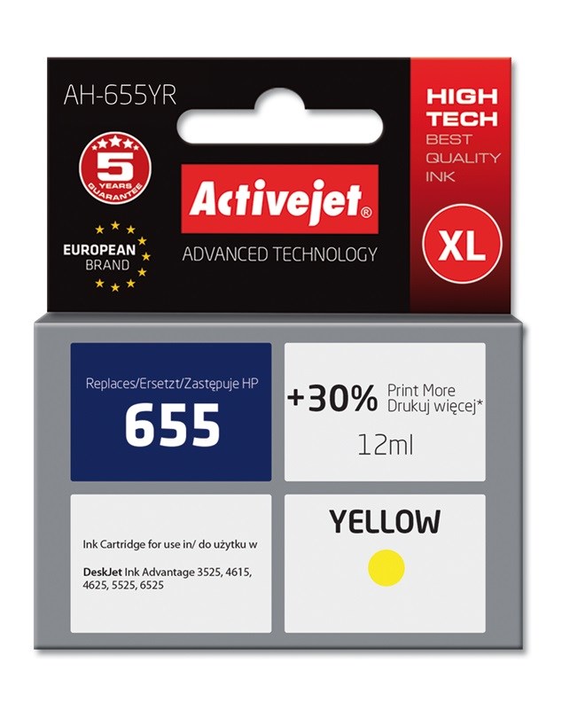 Activejet  AH-655YR Ink (replacement for HP