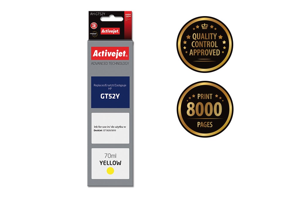 Activejet AH-GT52Y Ink Bottle (Replaces HP