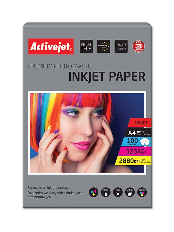 Activejet AP4-125M100 matte photo paper for