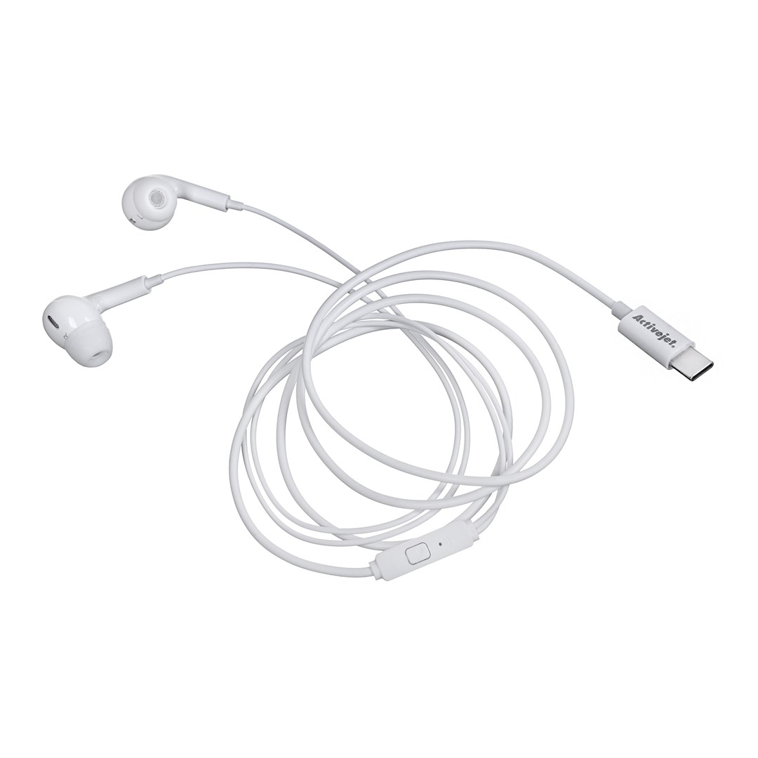 Activejet  Wired Headphones Type C White