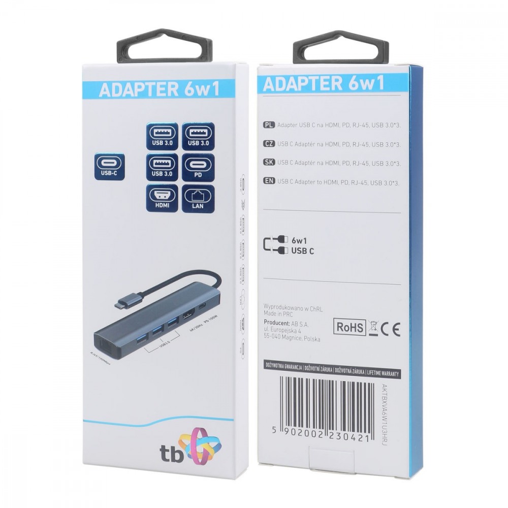 TB  Adapter HUB USB C 6in1