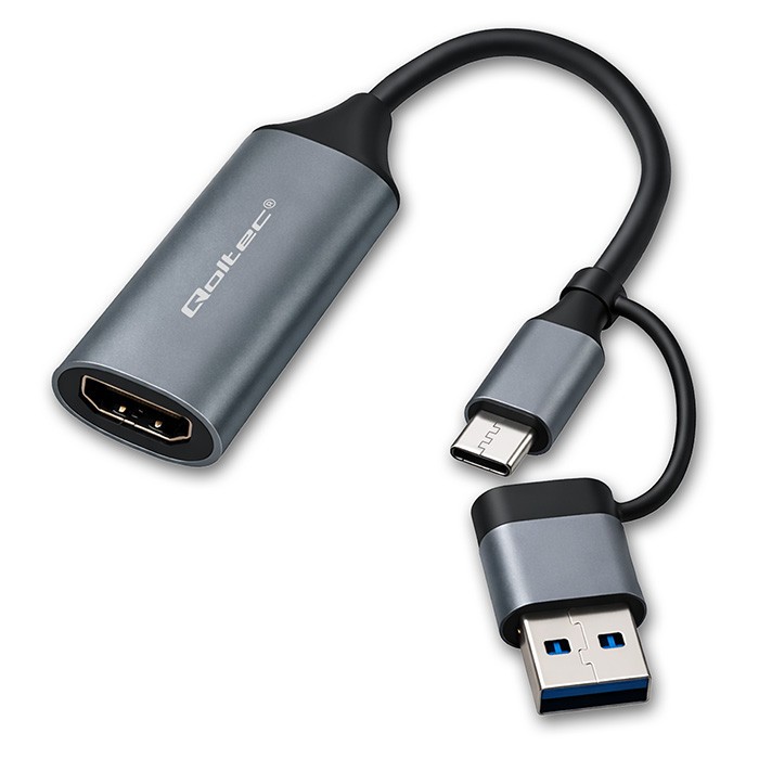 Qoltec Adapter USB C USB A