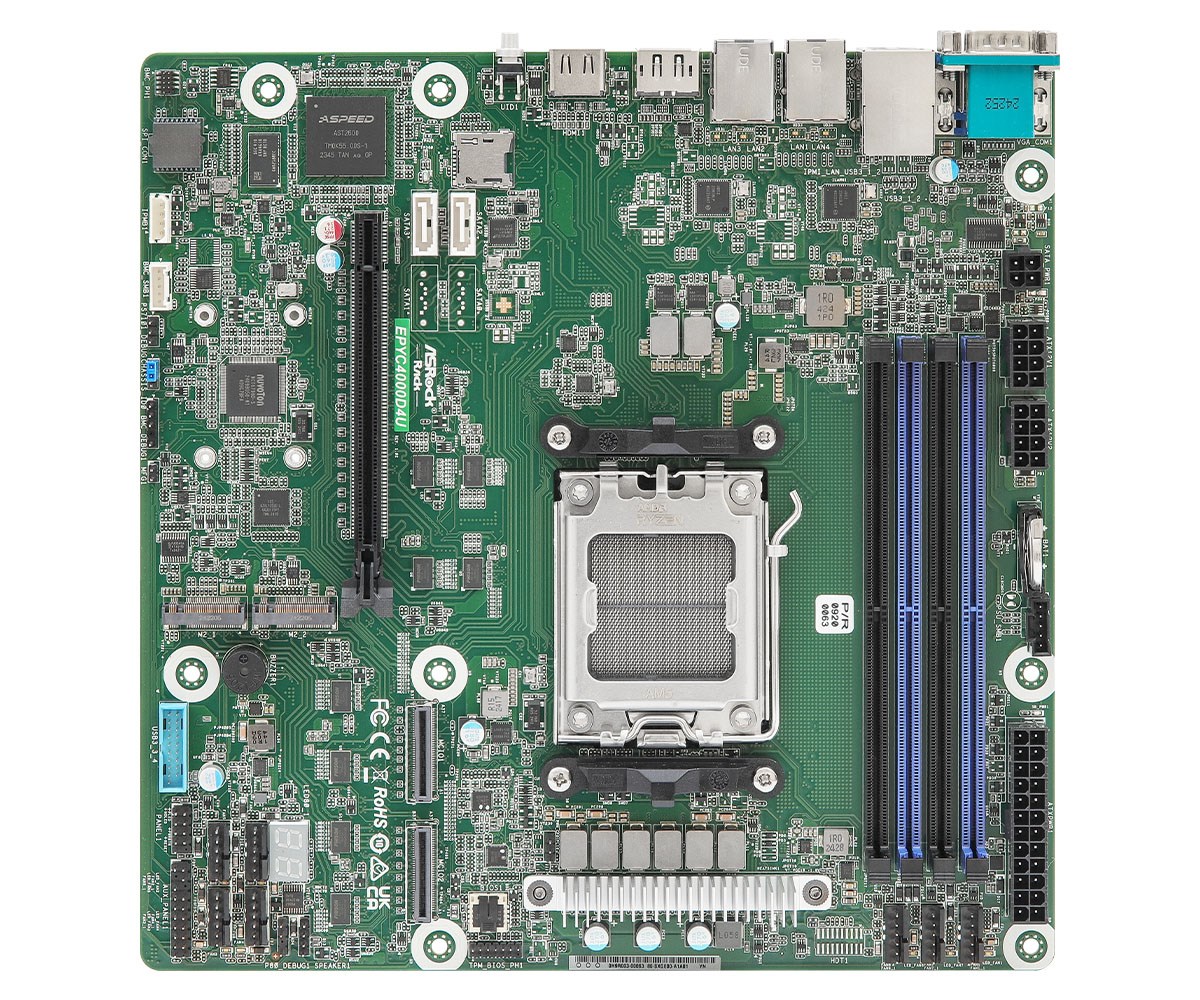 ASRock EPYC4000D4U motherboard KNOLL3 X300 Socket
