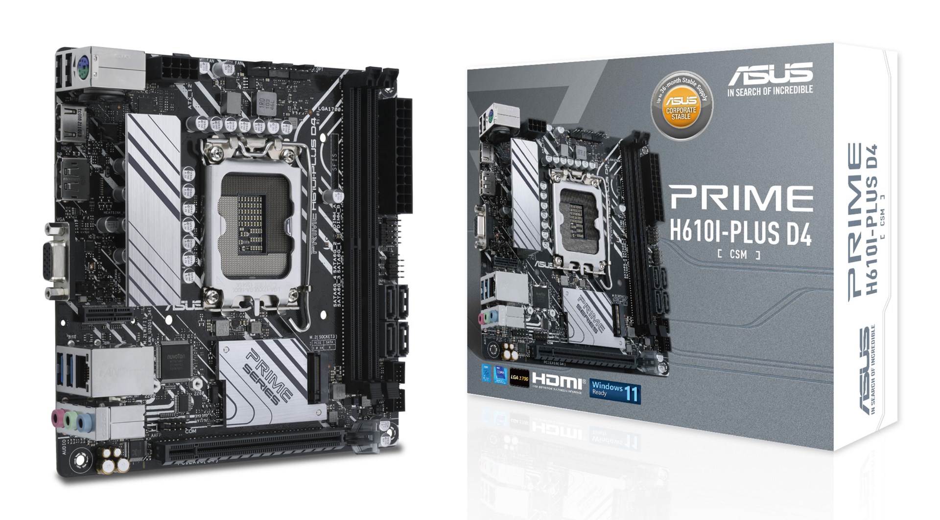 ASUS  PRIME H610I-PLUS D4-CSM Intel H610