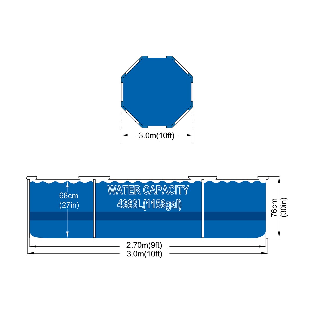 Avenli  Round Frame Swimming Pool 305x76