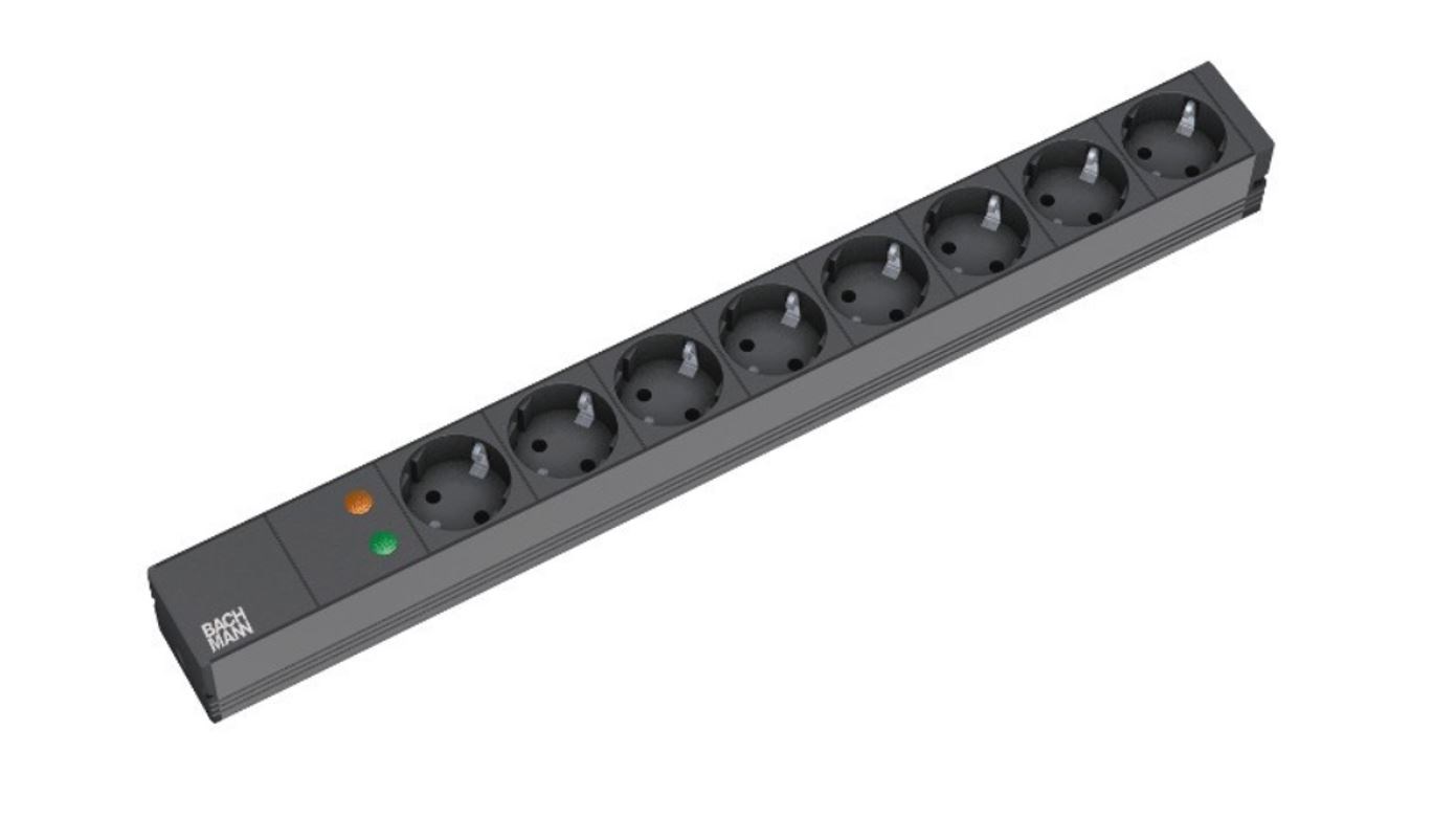 Bachmann 19`` 2m 8x Schuko H05VV-F