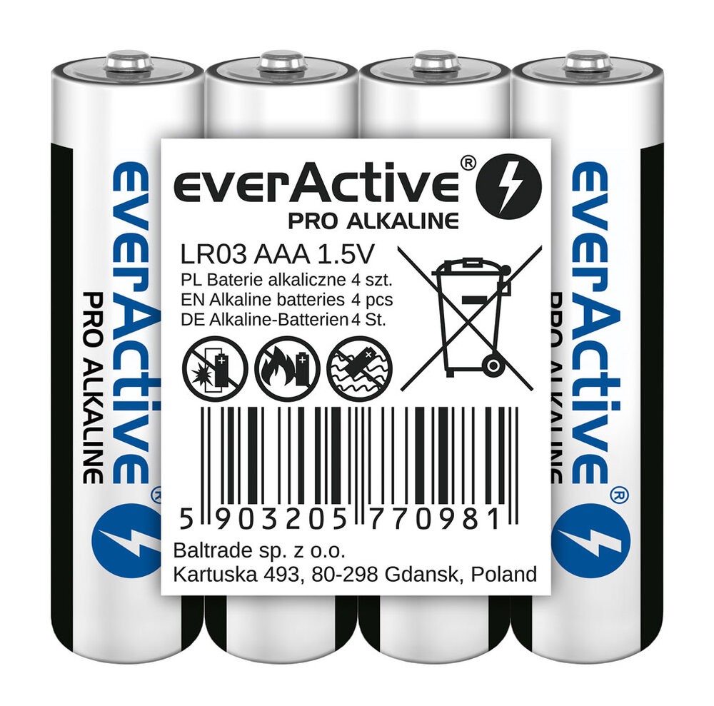EverActive BATTERIES LR03/AAA PRO ALKALINE SHRINK