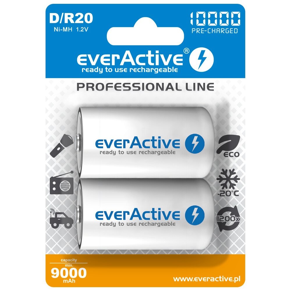 EverActive BATTERIES R20/D NI-MH 1 0000