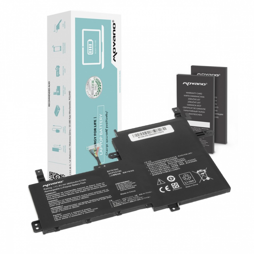 Movano Battery B31N1842 for Asus Vivobook