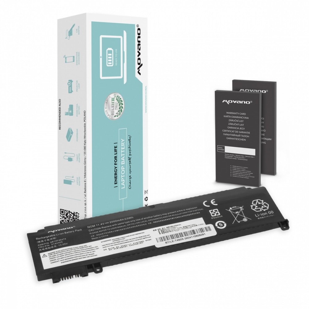 Movano  Battery for Lenovo ThinkPad T460s
