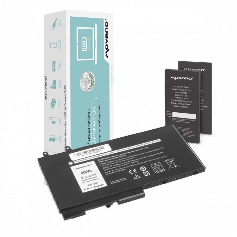 Movano  Battery R8D7N for Dell Latitude