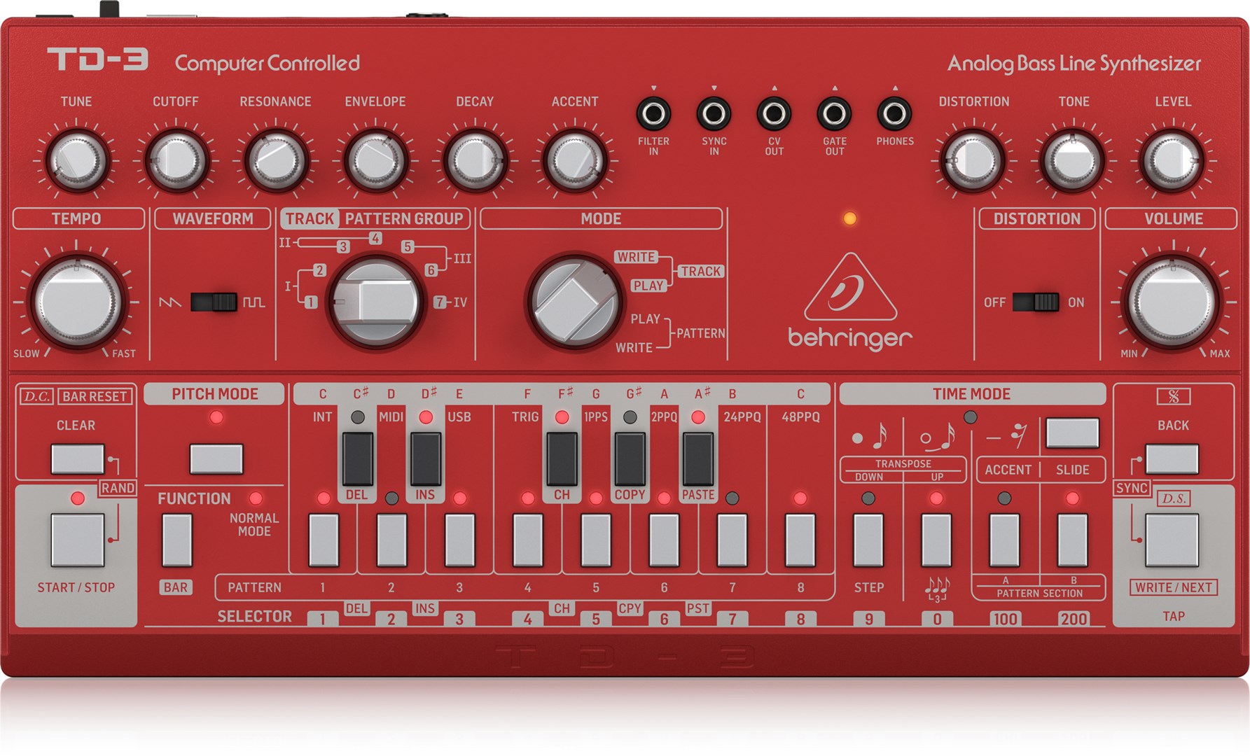 Behringer  TD-3-RD synthesizer Analog synthesizer Red
