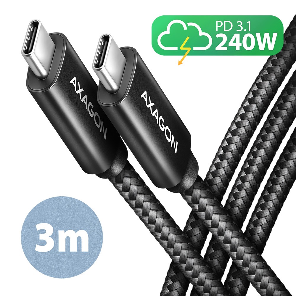 AXAGON  BUCM2-CM30AB cable 240W USB-C USB-C