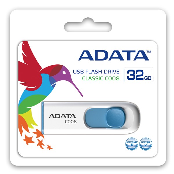 Adata C008 32GB White-Blue | AC008-32G-RWE