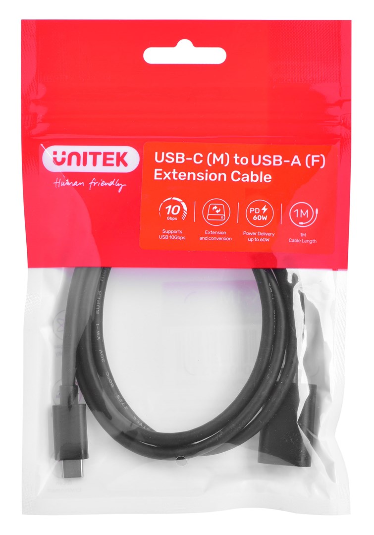 Unitek Cable adapter (C476BK-1M) USB-C (M)