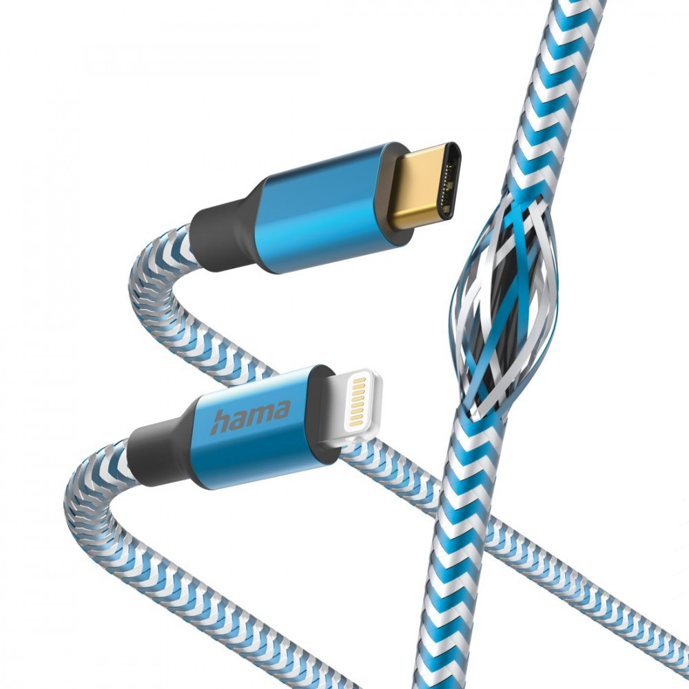Hama  Cable USB reflective c-ltg blue