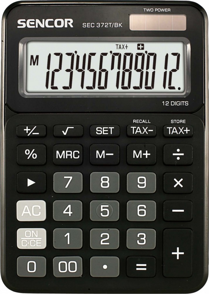 Sencor  Calculator SEC 372BK Table, 12