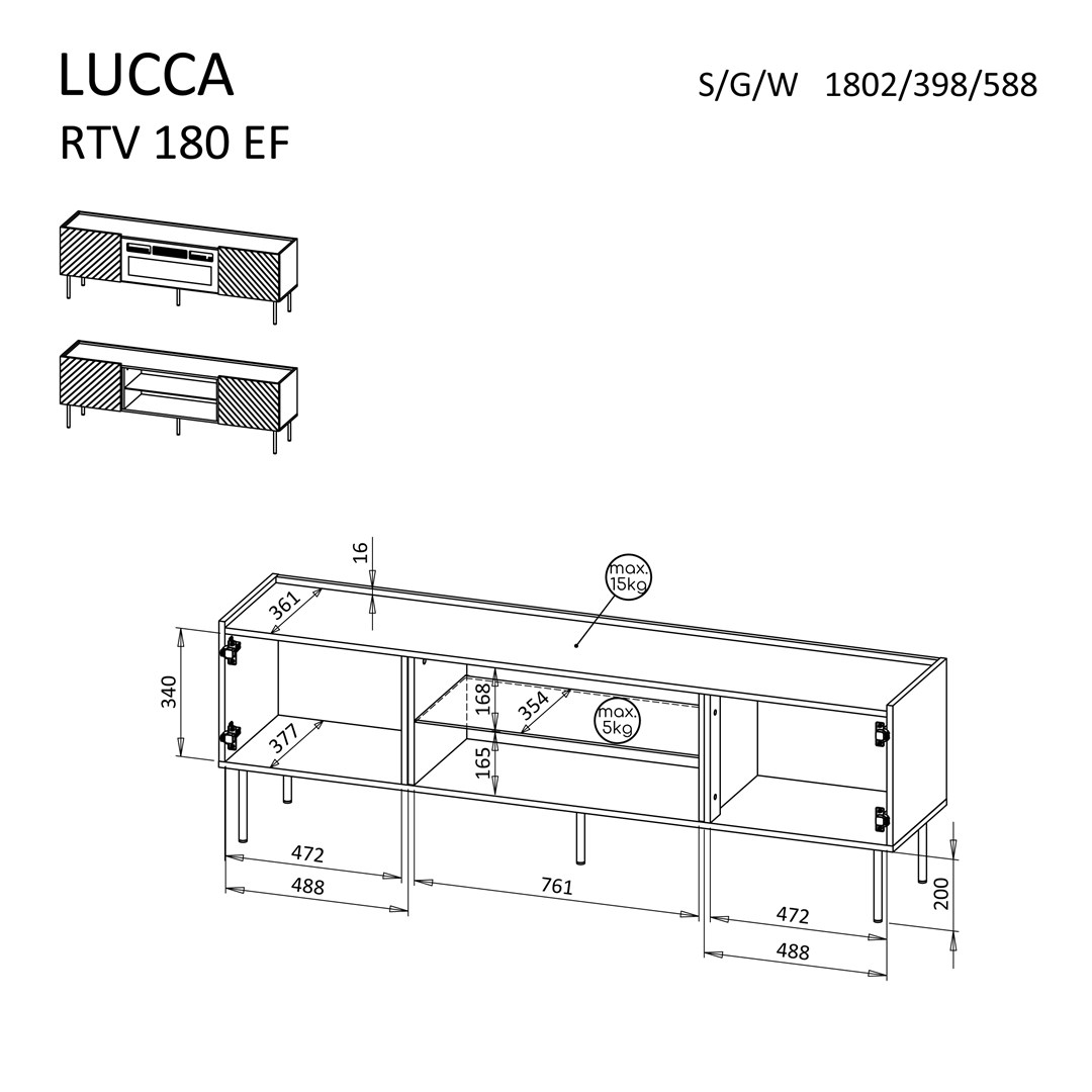 Cama MEBLE Cama LUCCA TV cabinet