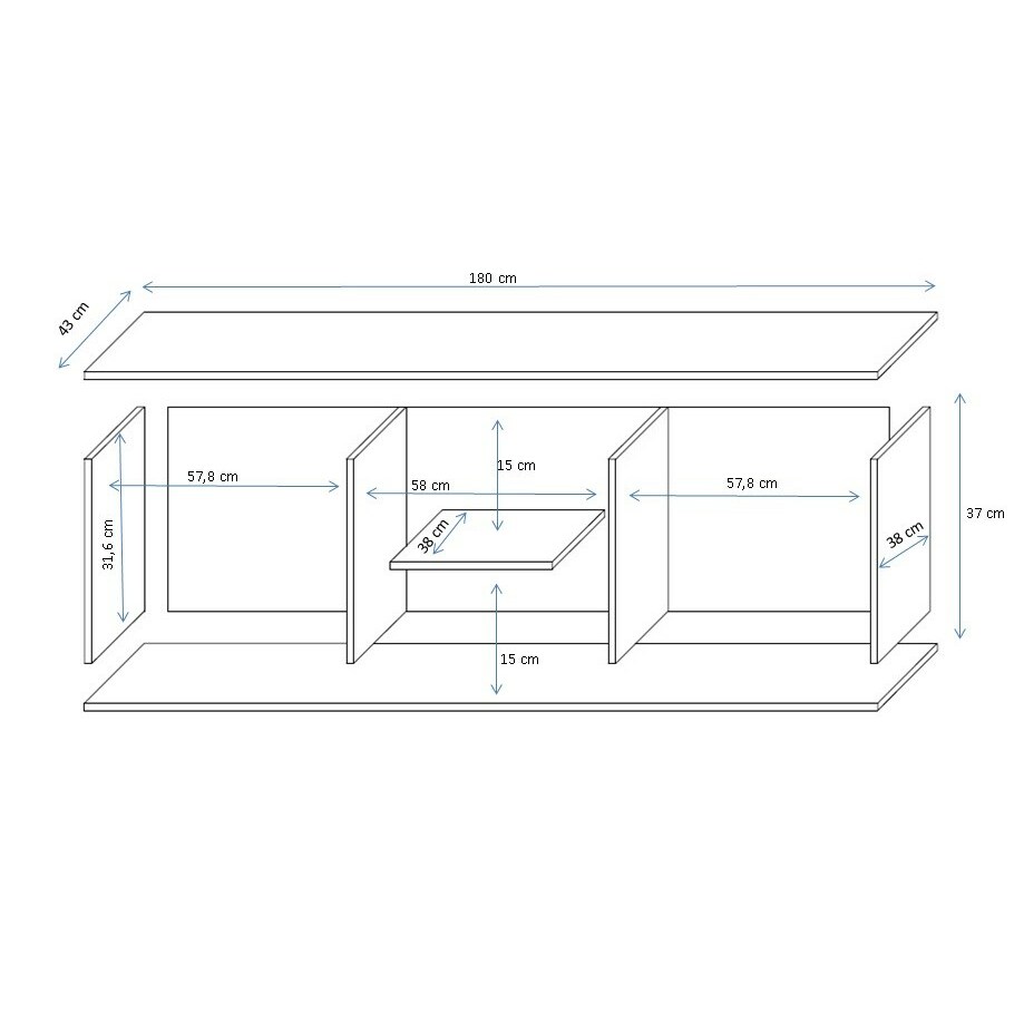 Cama MEBLE Cama TV stand SOHO