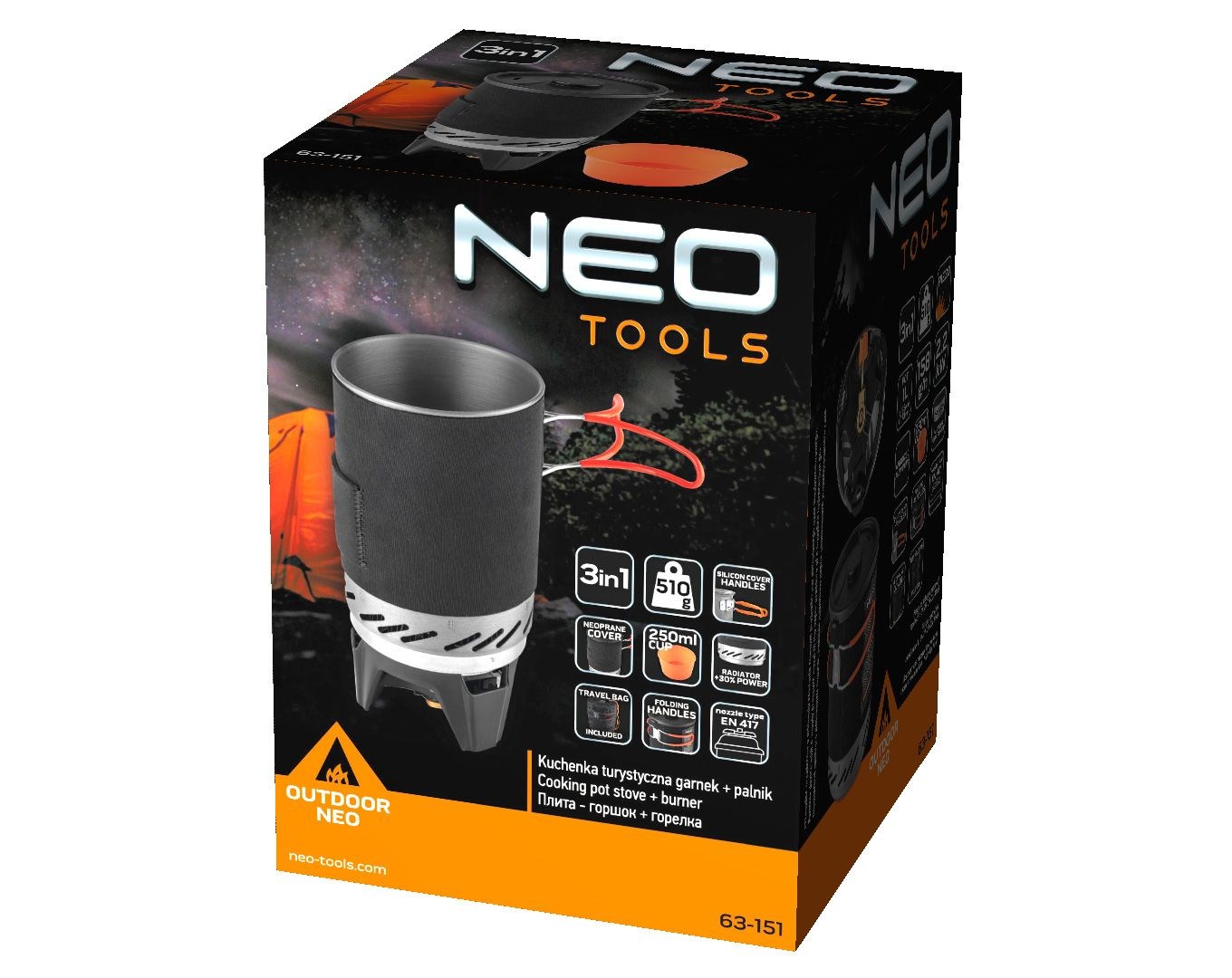 NEO TOOLS Camping stove pot +