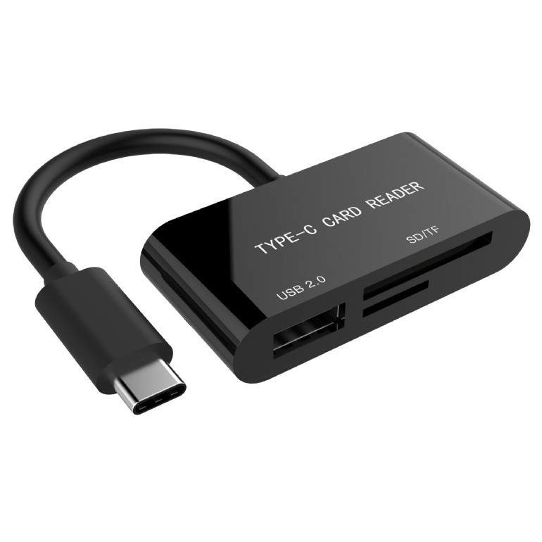 Gembird Card reader USB-C SDXC/combo/black |
