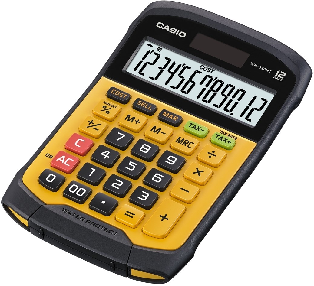 Casio CALCULATOR OFFICE WATERPROOF WM-320MT-S, 12-digit