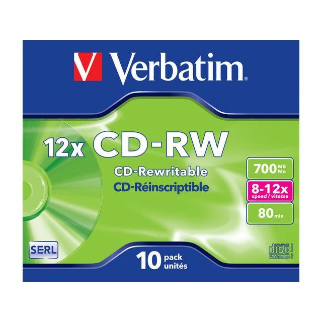 Verbatim CD-RW 12x 700MB 10P JC
