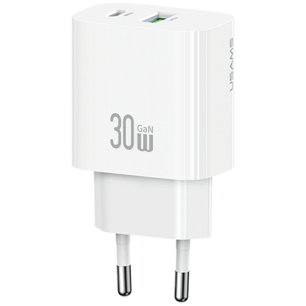 USAMS Charger 30W 1xUSB-C 1xUSB-A Fast