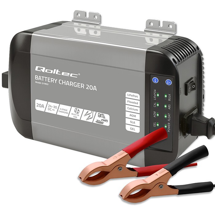 Qoltec  Charger for LiFePO4 AGM GEL