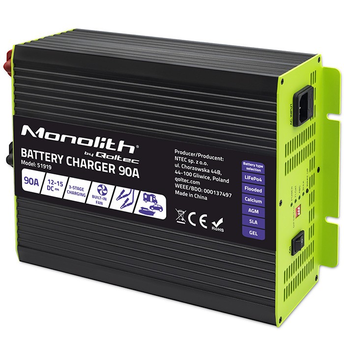 Qoltec  Charger for LiFePO4 AGM GEL