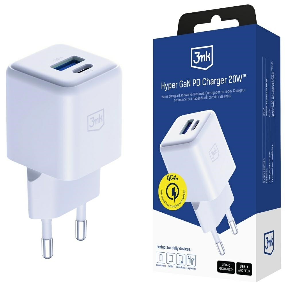 3MK  Charger GaN 20W PD QC4+