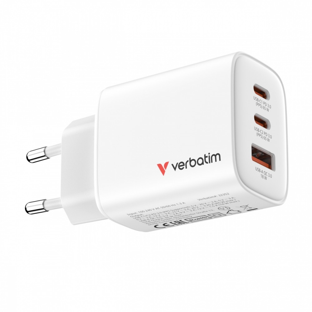 Verbatim  Charger GaN 65W QC 3