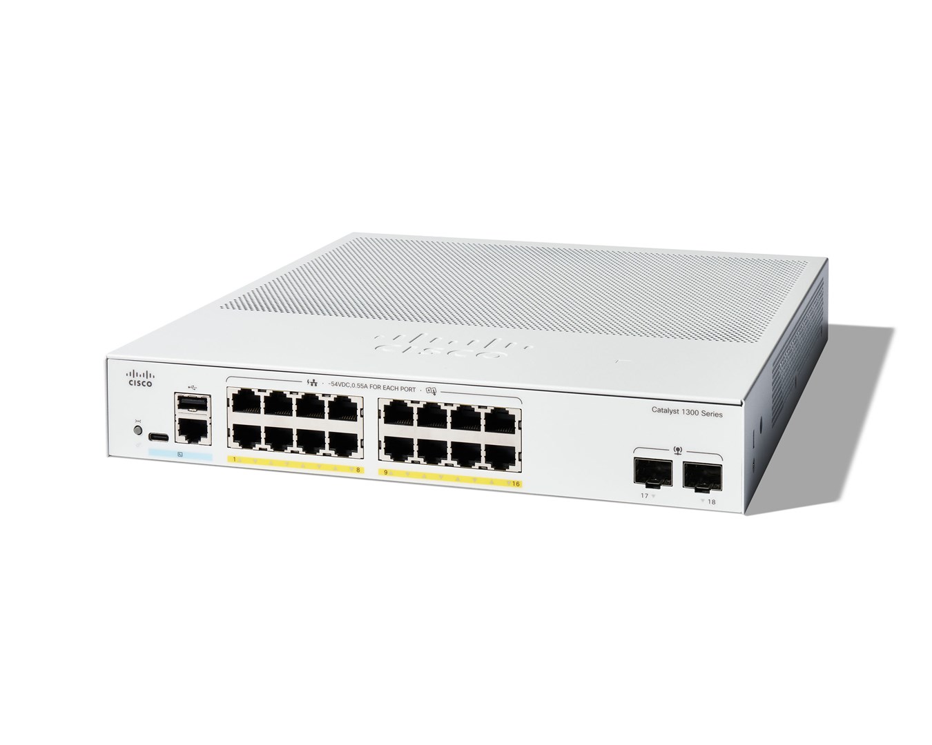 Cisco Catalyst 1300-16FP-2G Managed Switch, 16