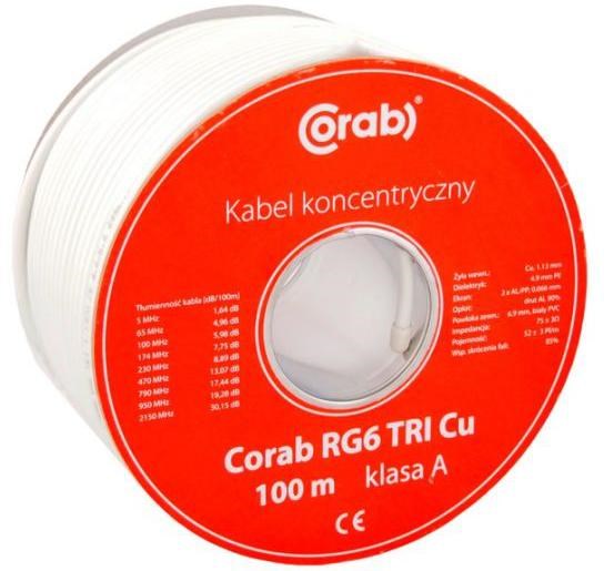 Corab COAXIAL CABLE RG6 TRI Cu